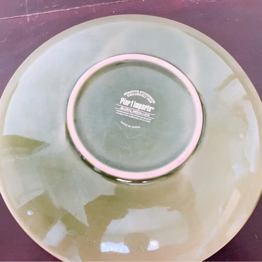 3 Pier 1 Imports GLOBAL MEDALLION Luncheon Plates